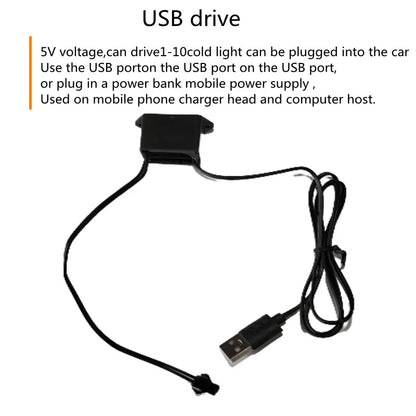 Car Interior Decorative Lamps Strips Atmosphere Lamp Cold Light Decorative Dashboard Console Auto LED Ambient Lights 1/2/3/4/5M